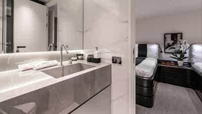 Guest cabin and bathroom