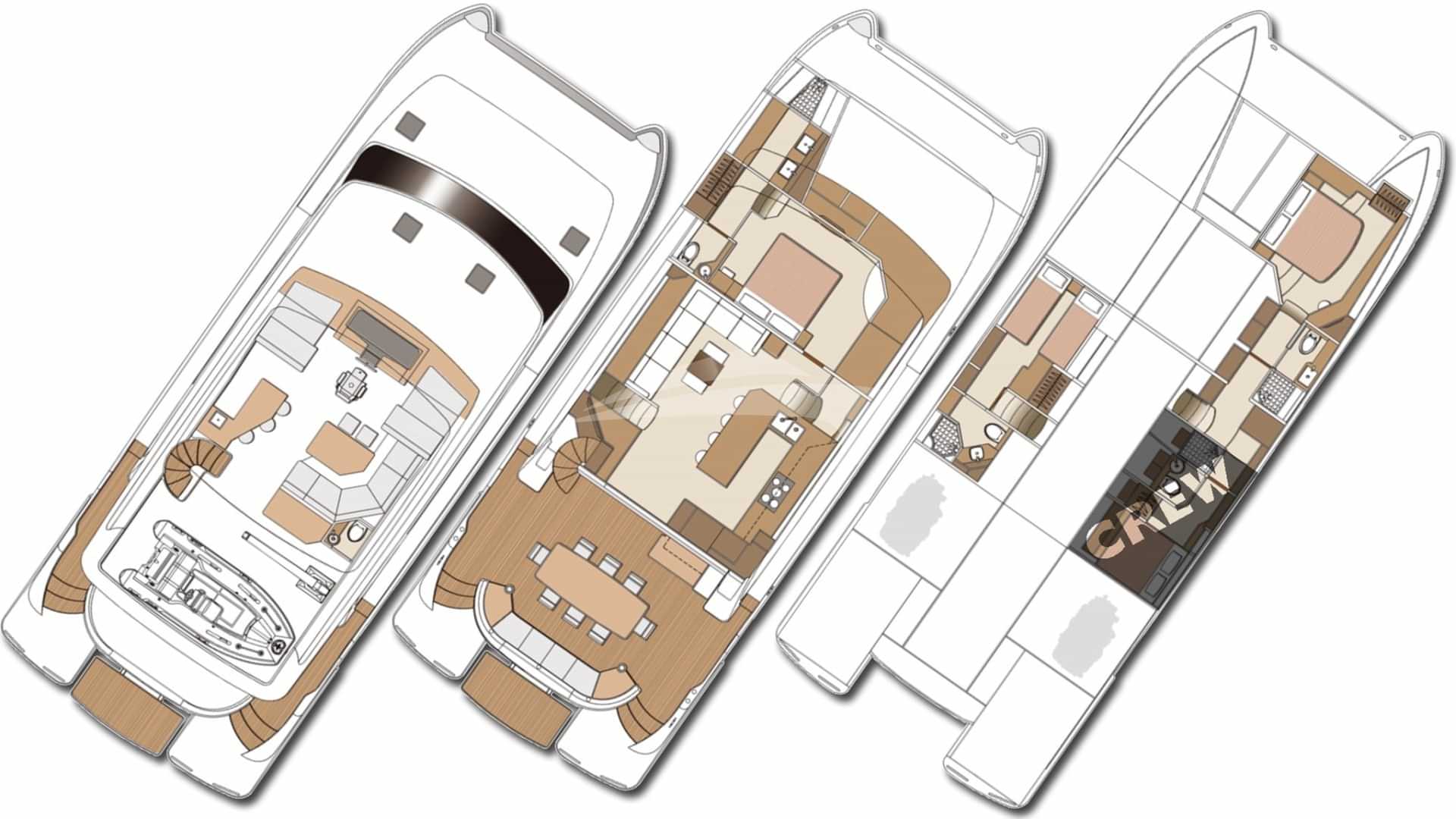 Luxury charter yacht layout diagram for MUCHO GUSTO