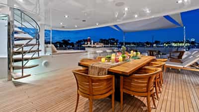 Bridge Deck Aft Dining at Night