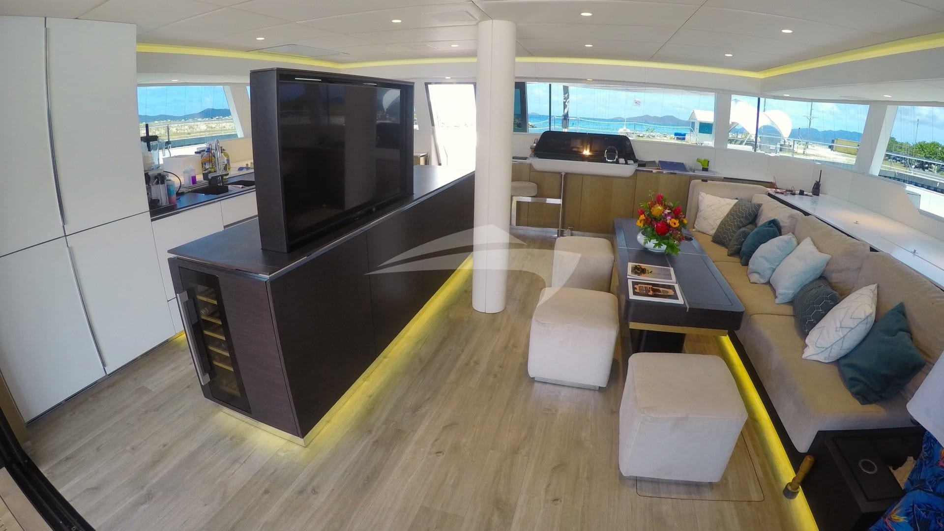 Saloon with the large TV up