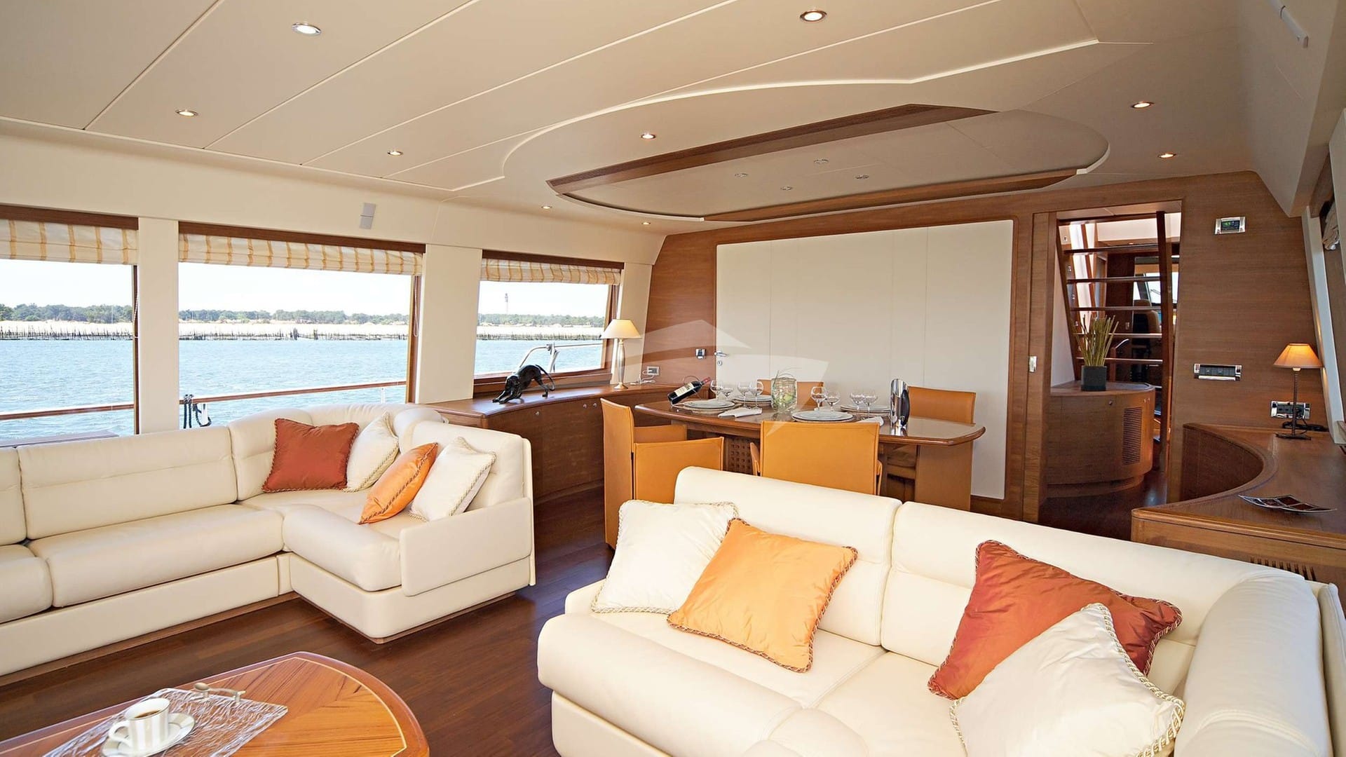 Plush seating main saloon aft