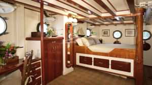 Master Stateroom with Queen Bed on Main Deck.