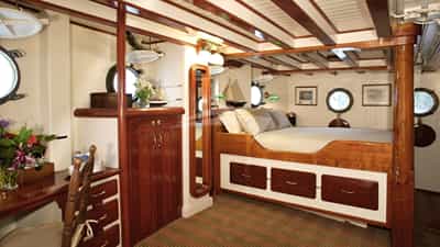 Master Stateroom with Queen Bed on Main Deck.