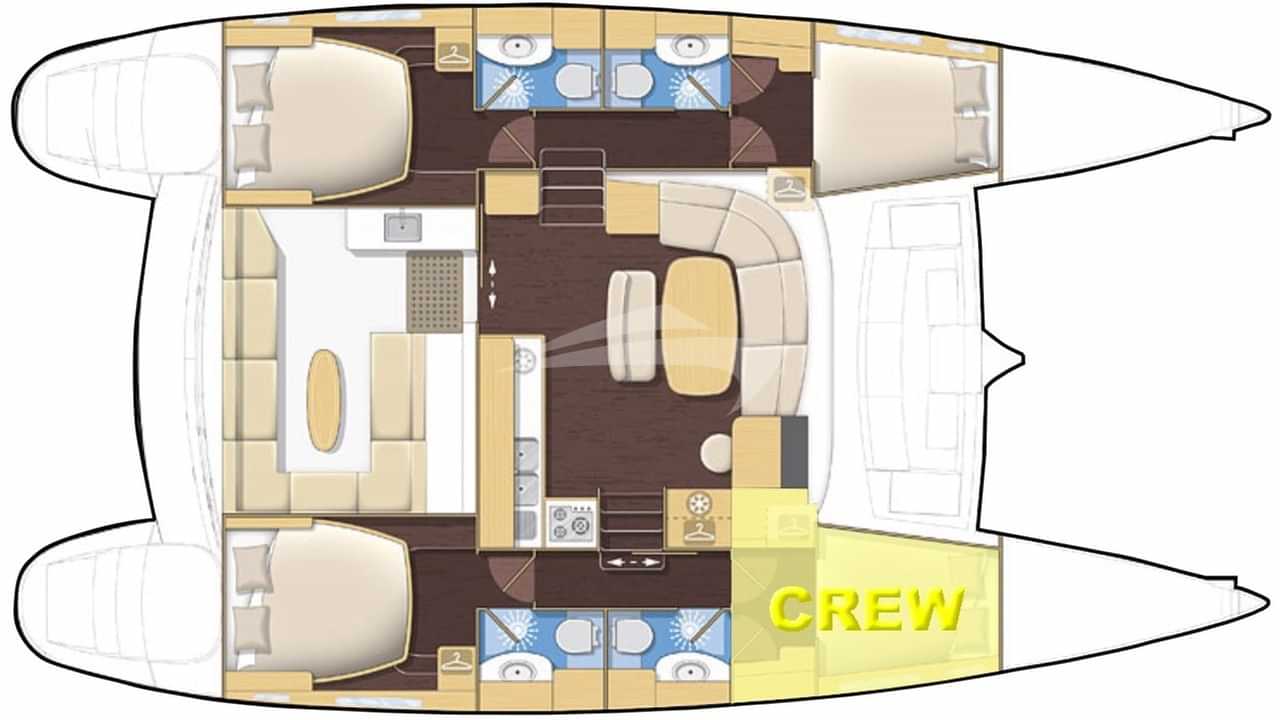 Luxury charter yacht layout diagram for ALIZE
