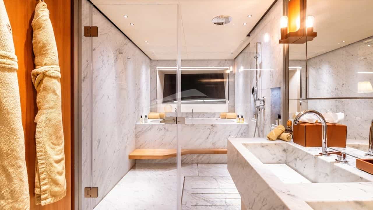 Master en suite with shower and his and her sinks