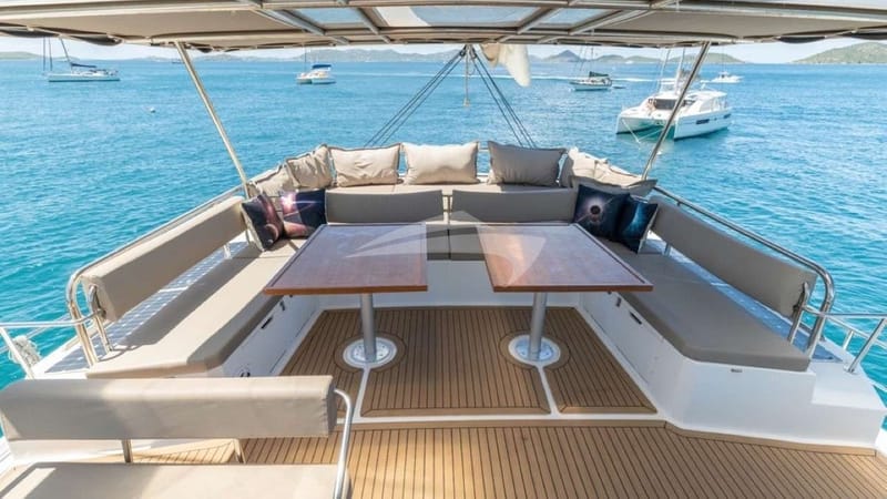 Flybridge lounge area