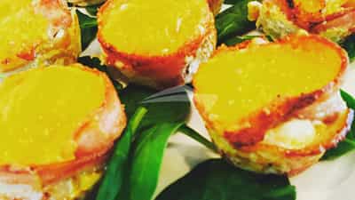 Parmesan baked eggs with truffle oil