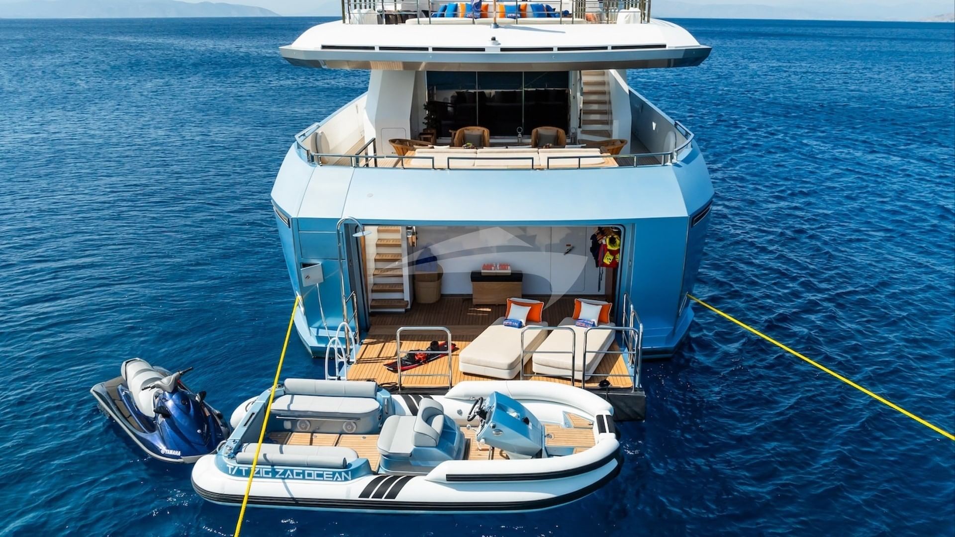 View of aft and tender