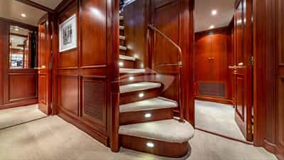 Stair well to guest cabins