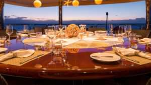 Aft deck dining