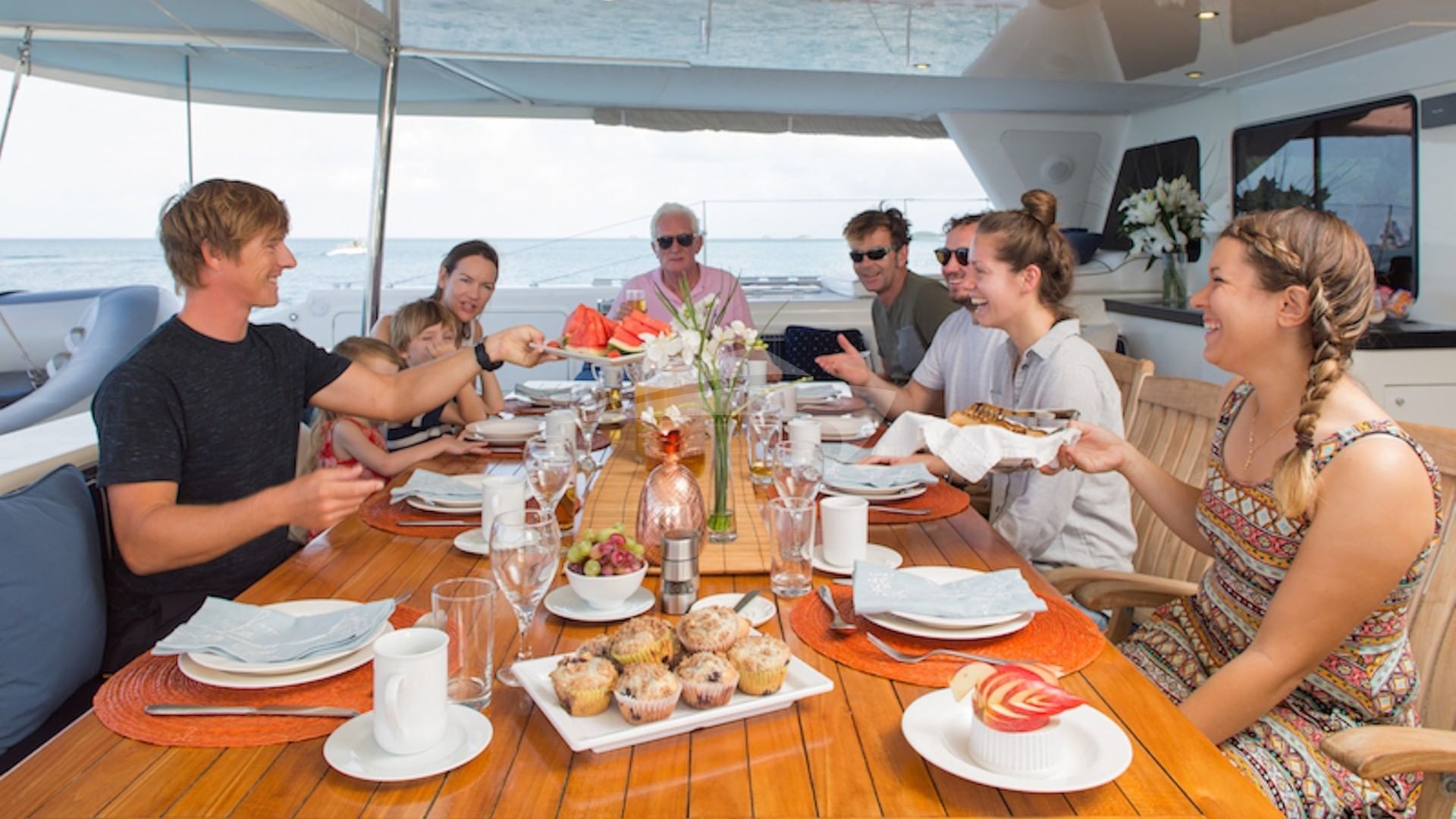 An alfresco breakfast on the aft deck
