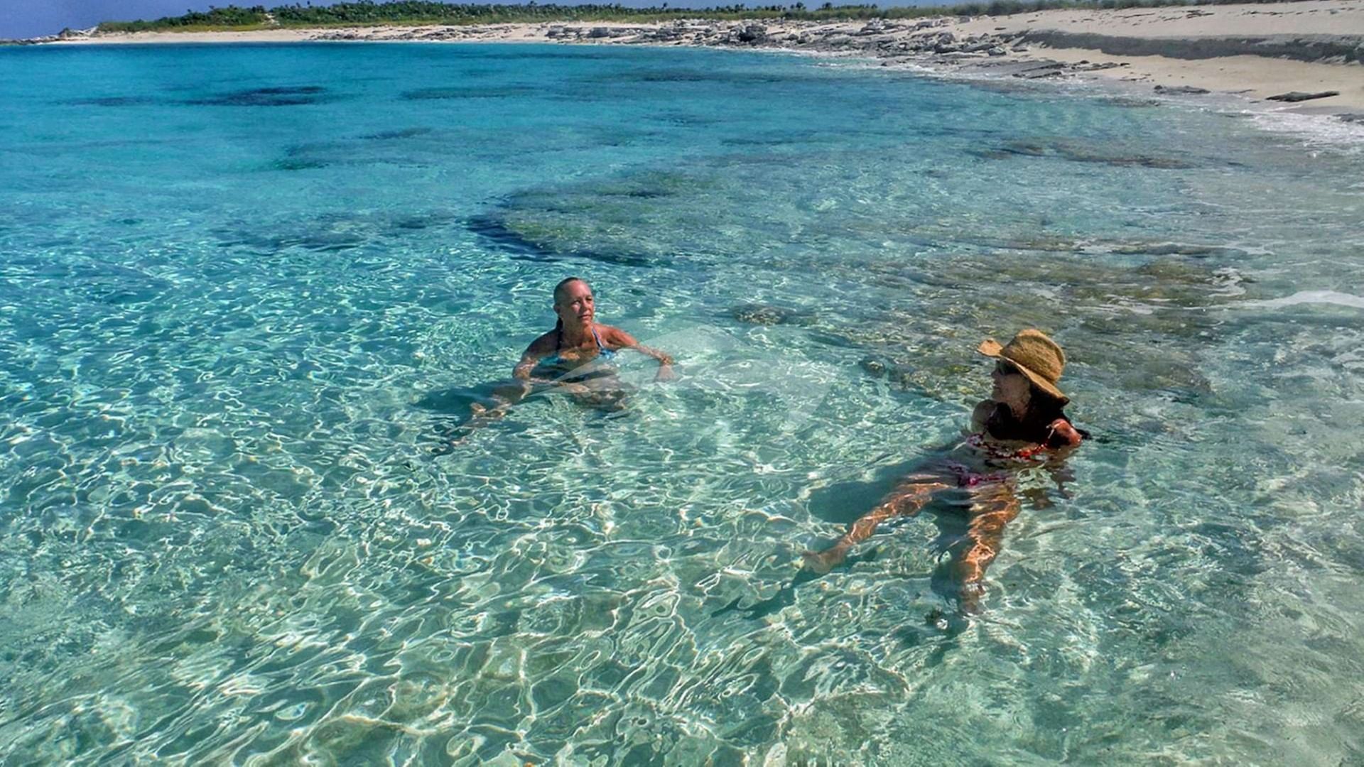 ... or relax in the warm water