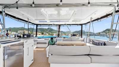 Flybridge lounging area