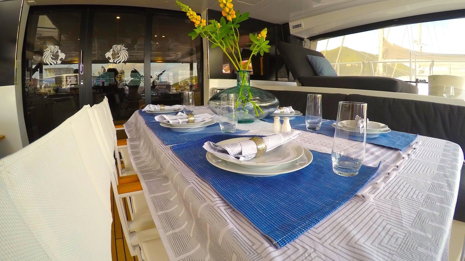Dining on the aft deck