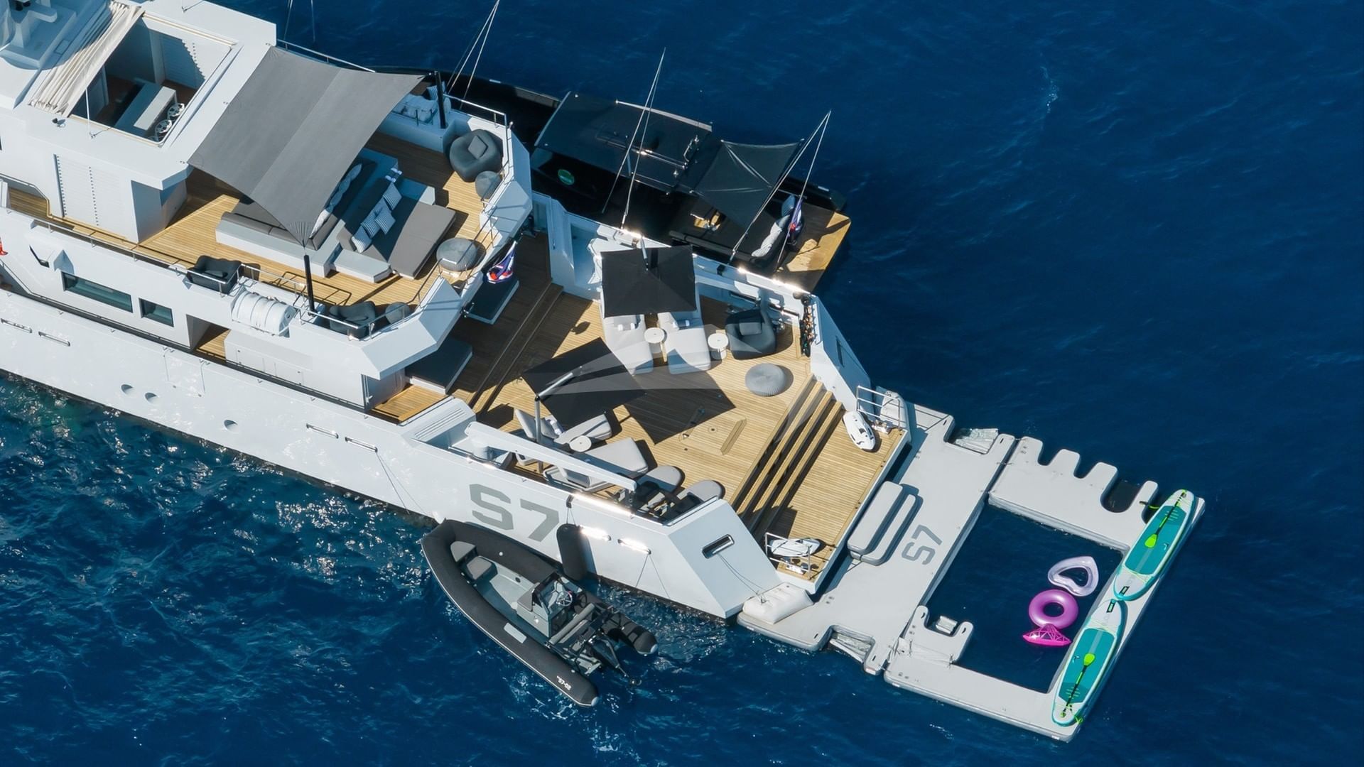 Aft decks and inflatable deck