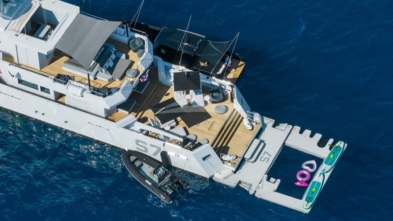 Aft decks and inflatable deck