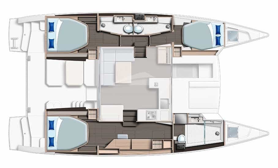 Luxury charter yacht layout diagram for SERENITY 64