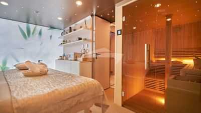 Lower deck massage & sauna room