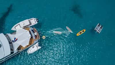 aerial view with toys