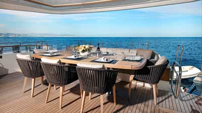 After deck seating and dining