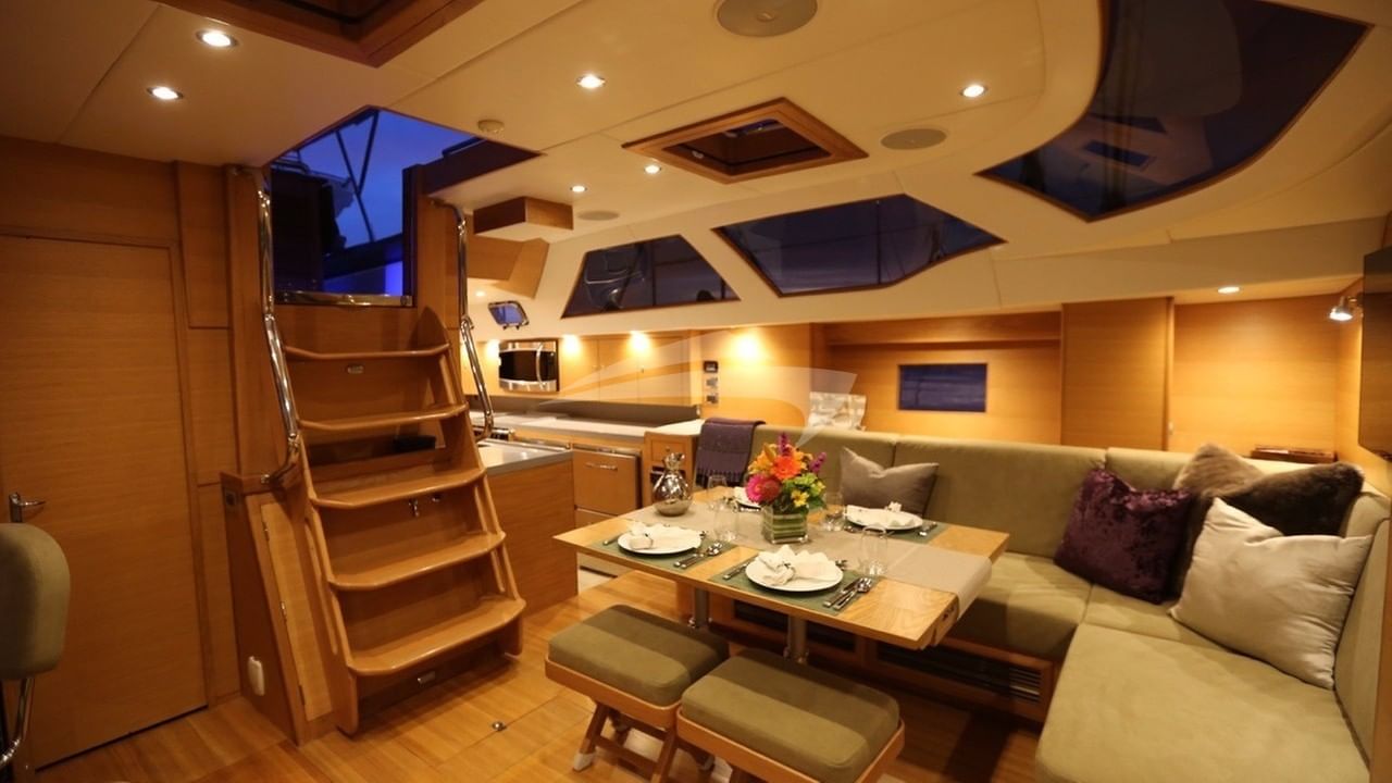 Companion way, Galley & Main Salon