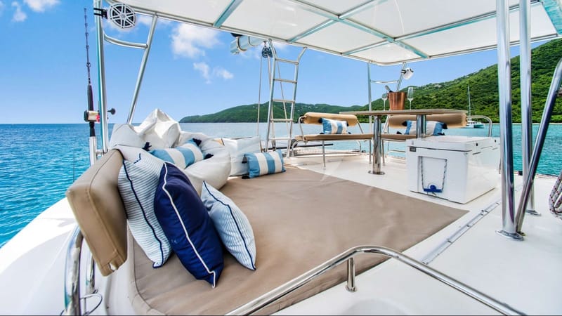 Flybridge lounging area