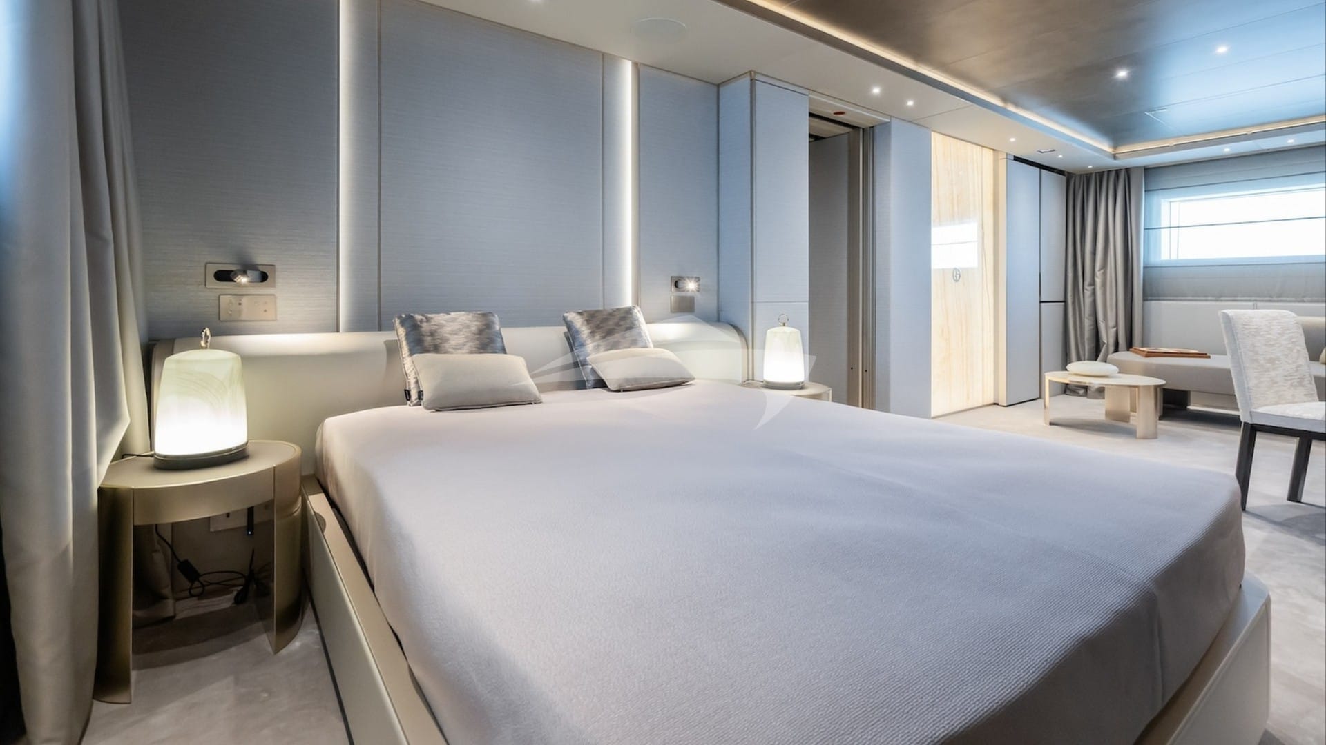 VIP stateroom with queen bed
