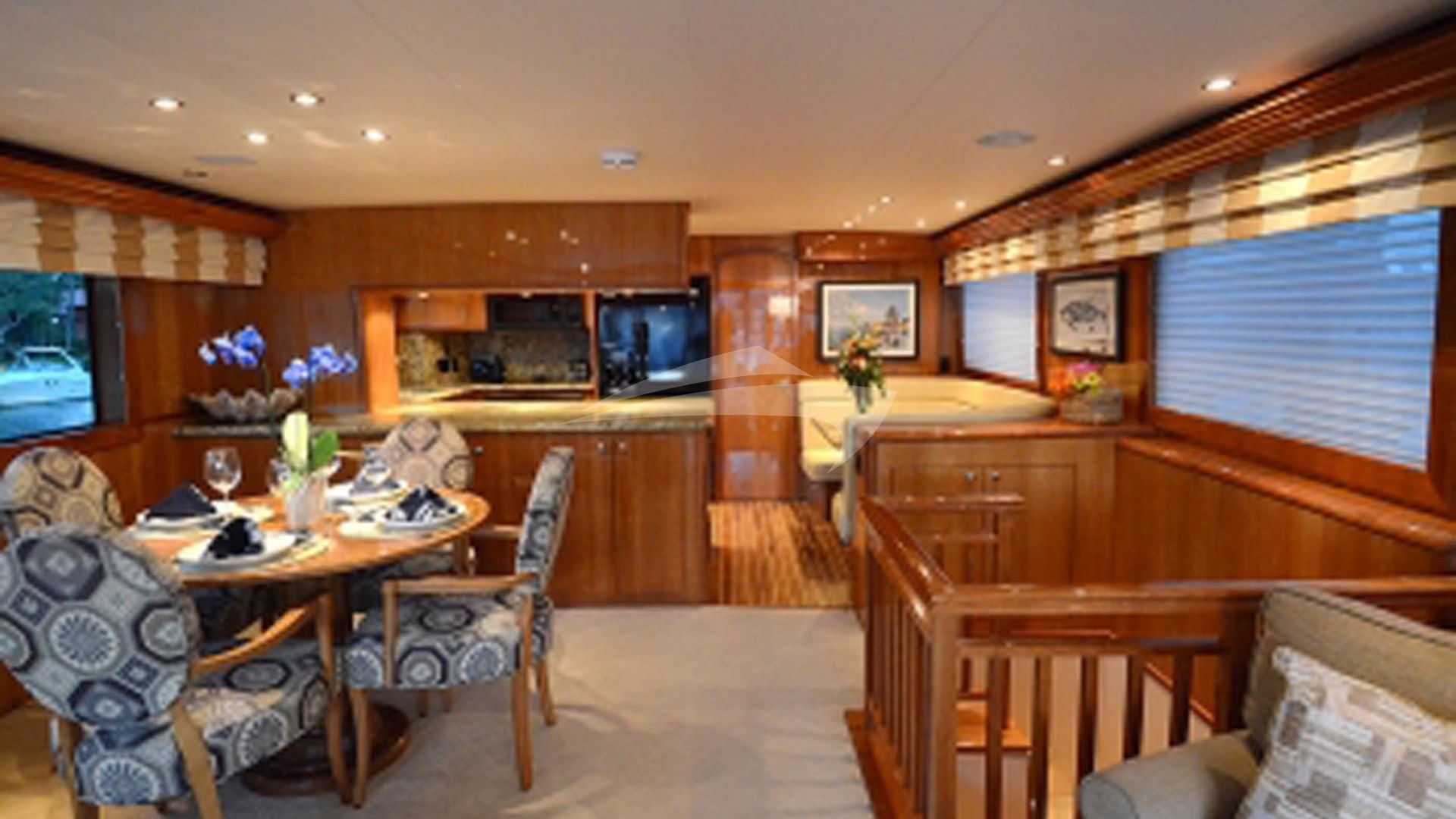 Salon and dining area