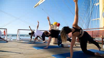 Yoga on the sundeck