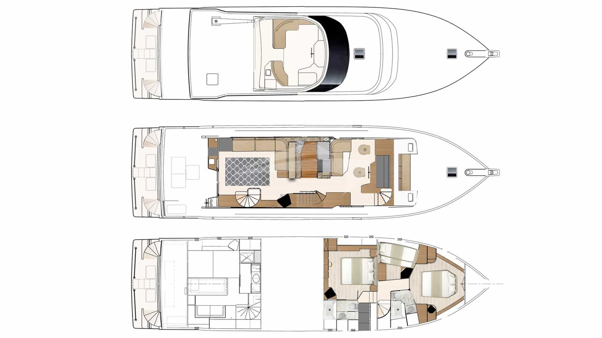 Luxury charter yacht layout diagram for TIMELESS