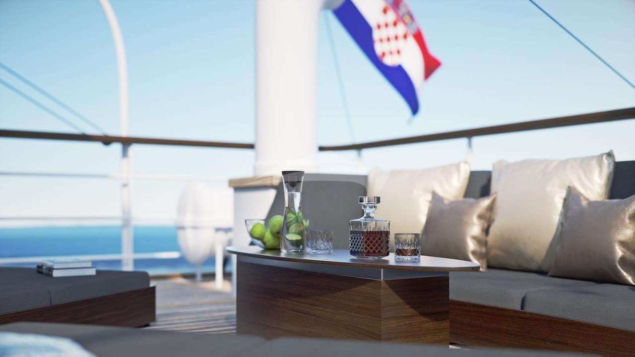 On the sun deck there is a lot of space for you to relax and sunbathe and alsGym with multiple gym equipment (spinning bike, stepper, dumbbells, mat and more). Individual private training can also be organized.