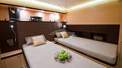 Single beds cabin