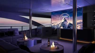 Sundeck outdoor cinema at night