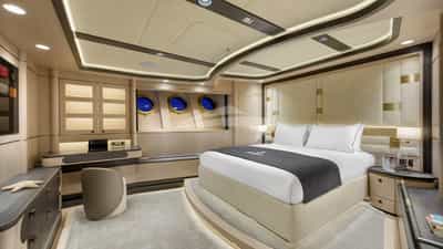 Master stateroom is full-beam