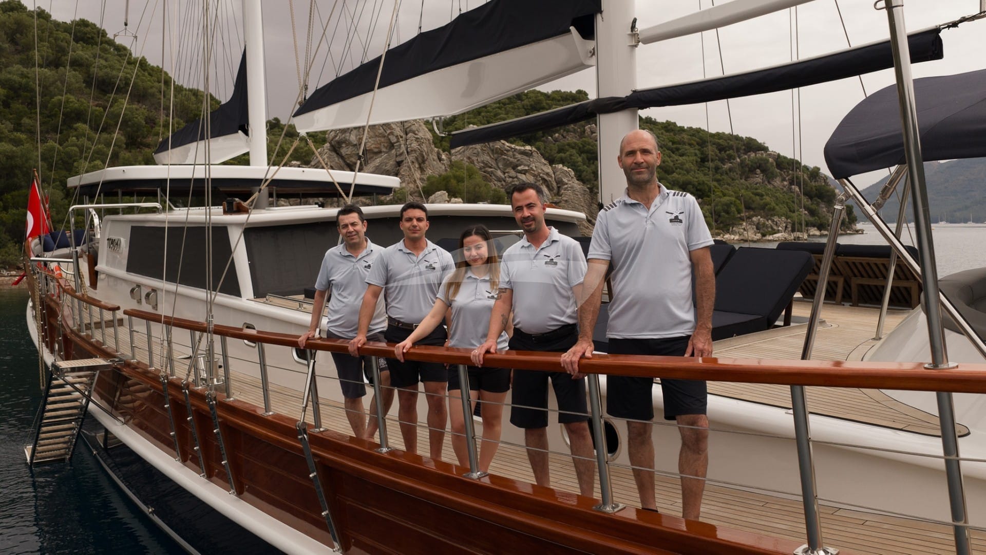 Luxury charter yacht crew for TOSCA