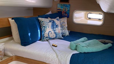 Cabin three has a queen bed with plenty of room