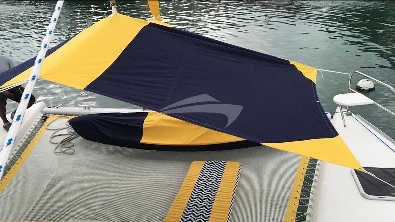 The trampolines with sun awning