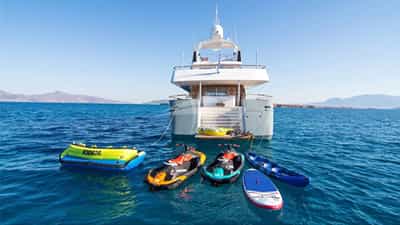 At anchor with toys out