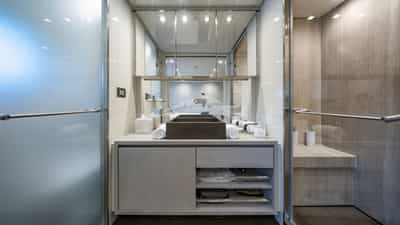 VIP stateroom is en suite with shower