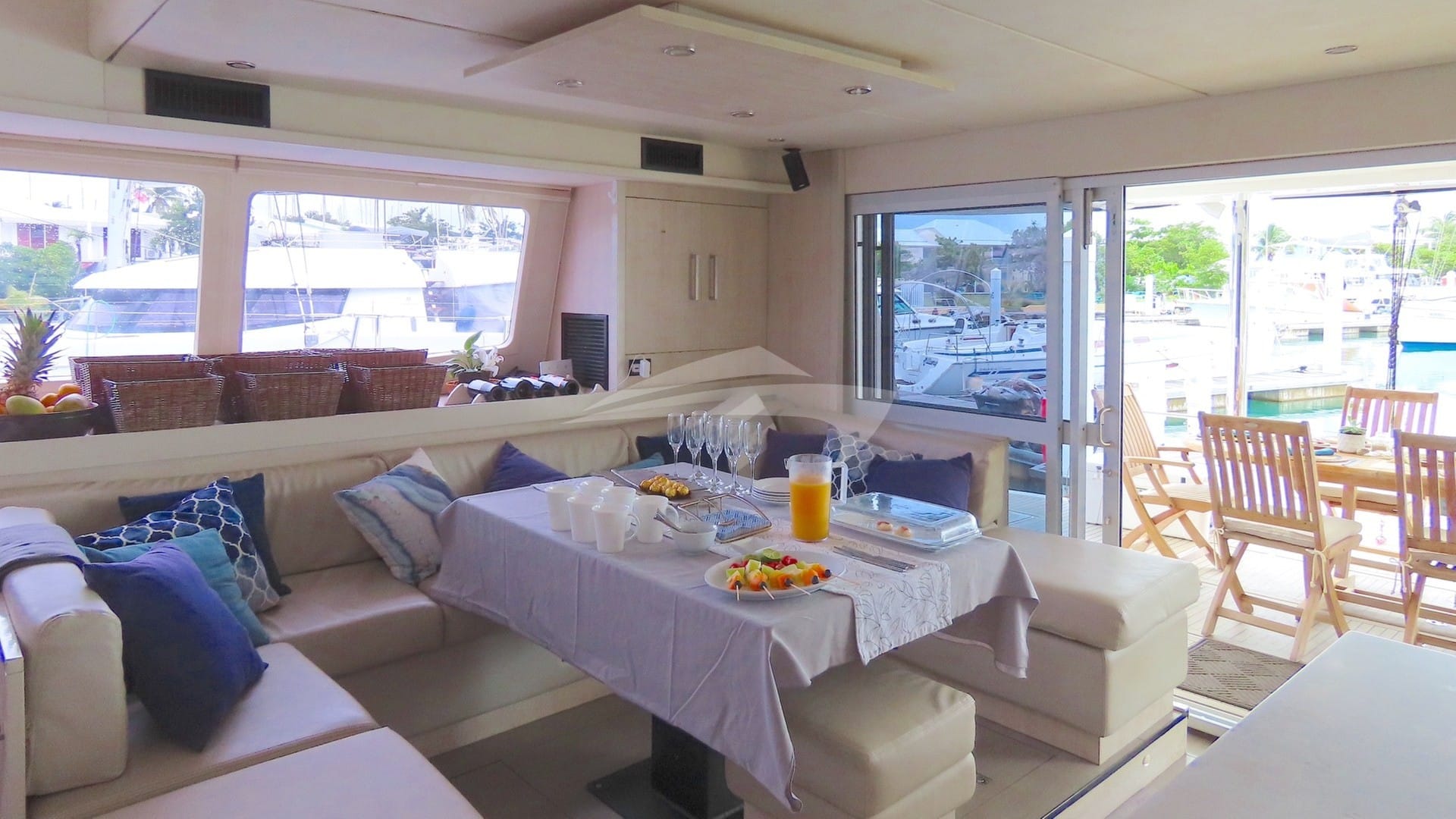 The saloon looking aft