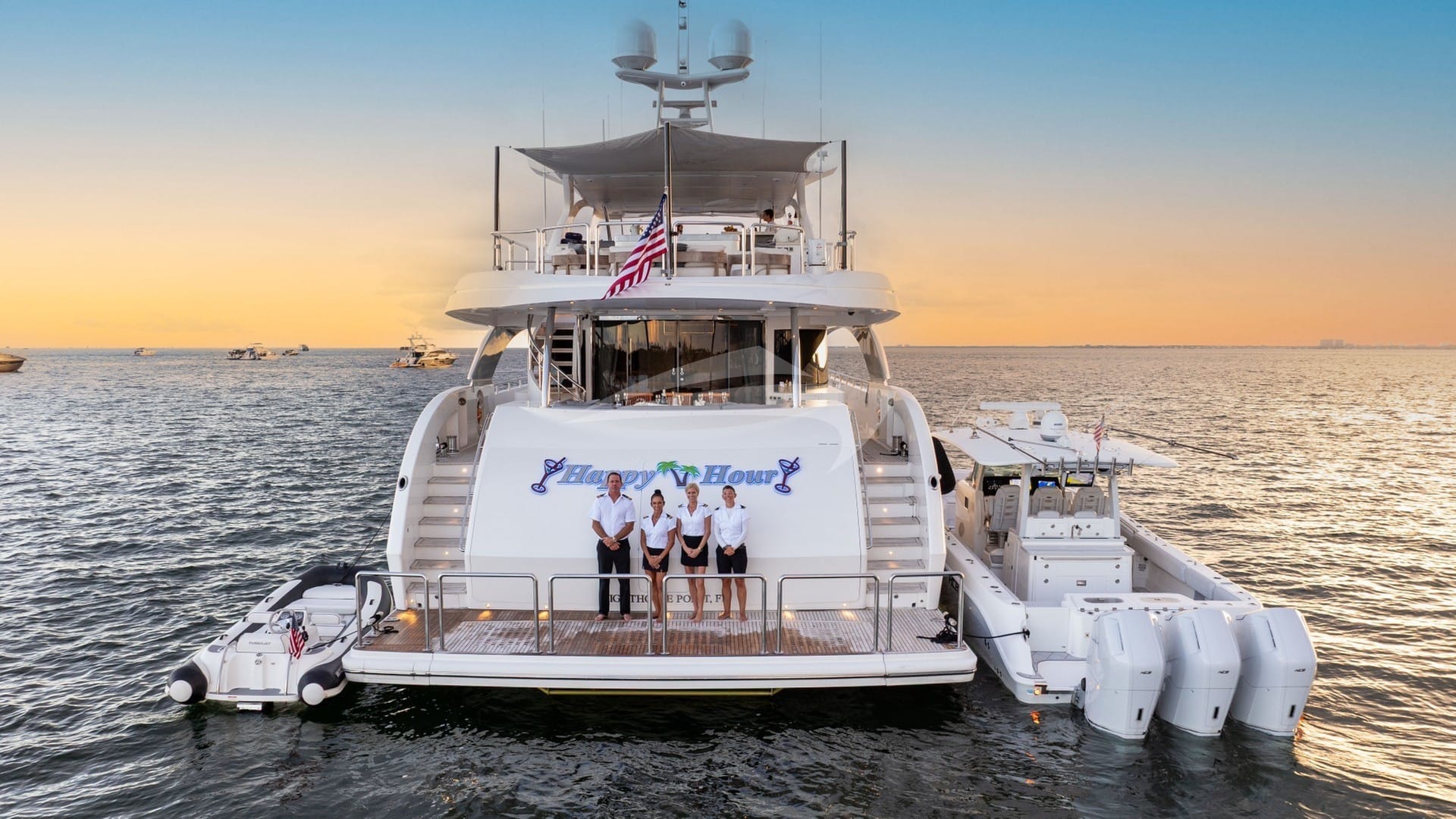 Luxury charter yacht crew for HAPPY HOUR