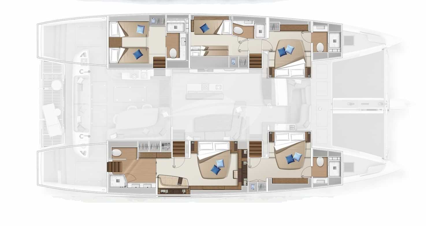 Luxury charter yacht layout diagram for PALOMA