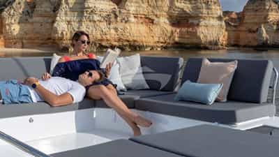 Flybridge lounge area
