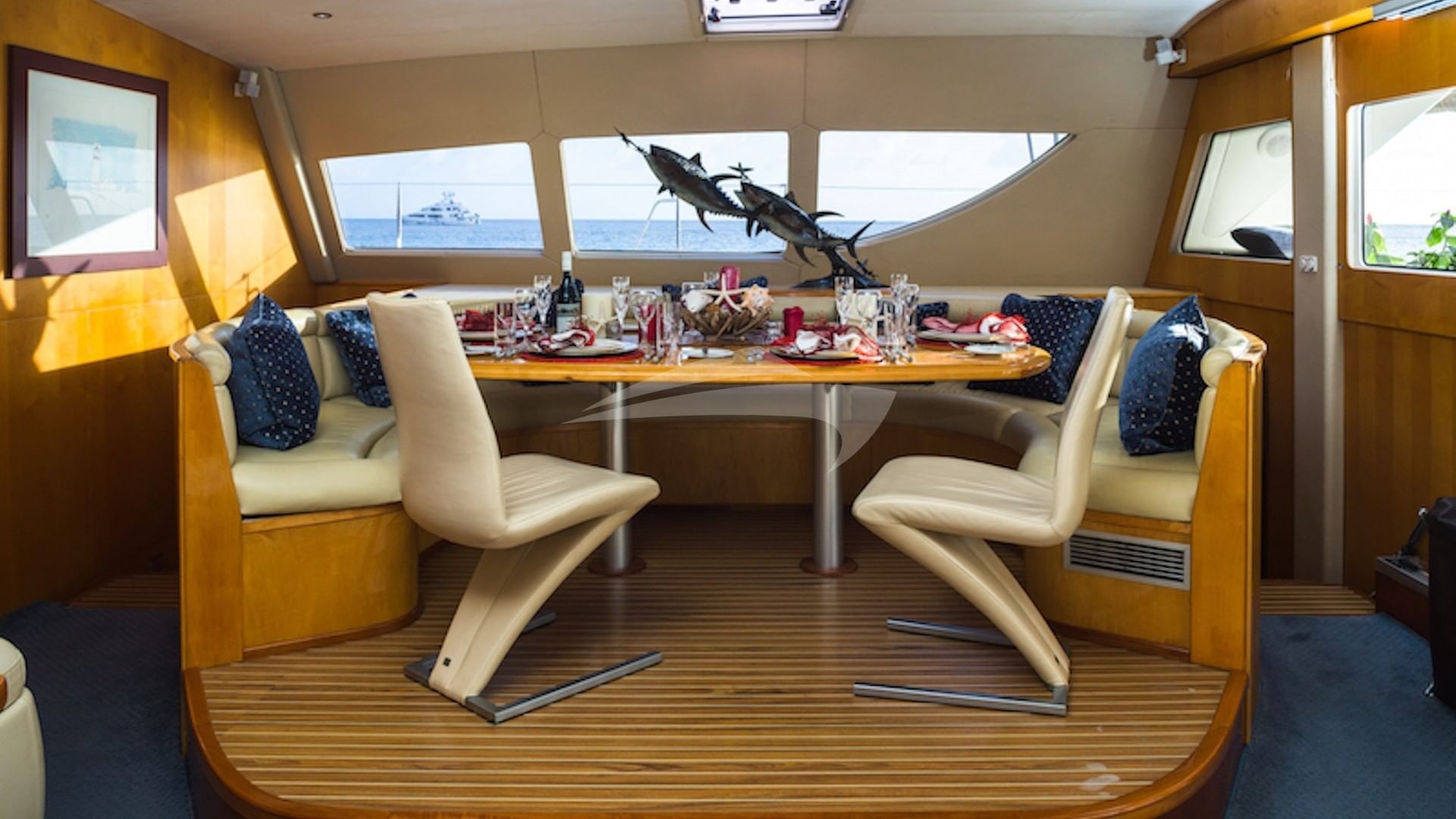 The interior formal dining area