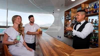 Relaxing time in the bar