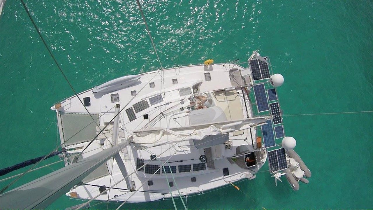 Catamaran FRENK from the masthead