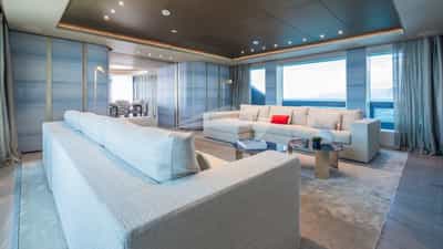Main saloon leading to dining and main deck aft