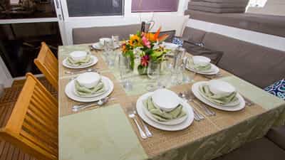 Alfresco dining on the aft deck