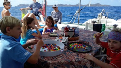 Family charters when owner's son Valentin has been invited to join them to share in the fun with the children of the charter clients