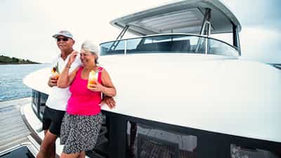Enjoying the new from the foredeck